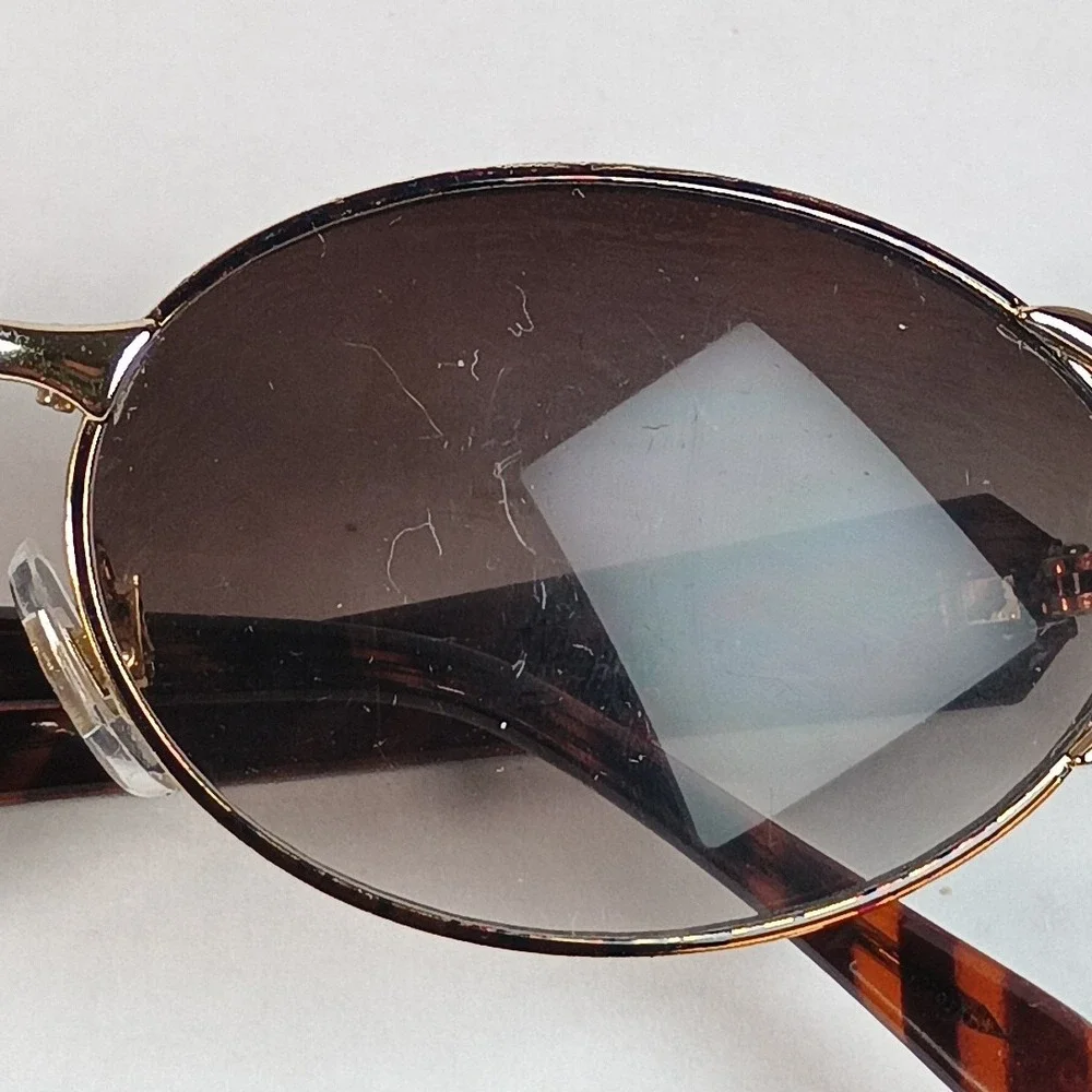 VTG Bijoux Terner Sunglasses Womens Oval Italy 5642 GR Nickel Silver Frame